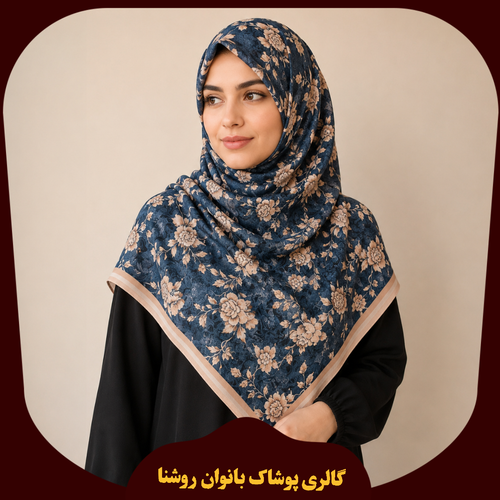 روسری نخ حریر گلدار قواره ۱۳۰ در۱۰ رنگ متنوع